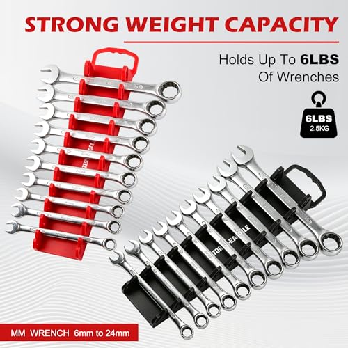 TOOLEAGUE 2Pcs Magnetic Wrench Organizer Set & 1/4" Hex Bit Organizer
