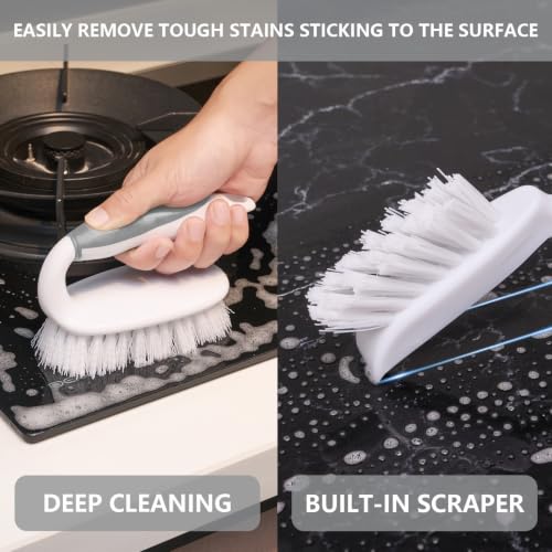 Scrub Brush Set, 4 Pack Deep Cleaning Brush Kit, Gray - color: Gray