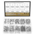 242 Pieces #2-56x 5/32", 3/16", 1/4", 5/16", 3/8", 1/2", 5/8", 3/4", 1", Phillips Pan Head Machine Screws Nuts Assortment Kit, 304 Stainless Steel, Fully Machine Thread - size: #2-56