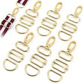 PECMER Purse Hardware for Bag Making 1 Inch D Ring 18 Pcs Gold Swivel Clasp Snap Hooks Slide Buckles for Strap Adjuster Dog Collar Making Supplies - color: Pale Gold-18 Pcs-1 Inch