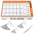 HELIFOUNER 1500 Pieces M2 M3 M4, 304 Stainless Steel Phillips Countersunk Head Machine Screws Bolts Washers Nuts Hardware Assortment Kit - style: Phillips Countersunk Head