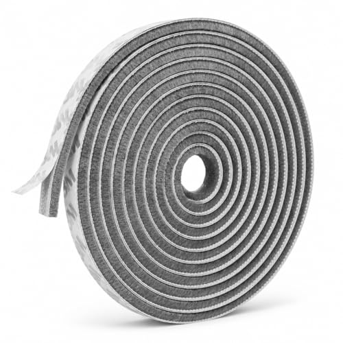 Brush Weather Stripping, Self-Adhesive Pile Door Seal Strip for Sliding Doors and Windows, Felt Weatherstrip Draft Stopper, Soundproof Dustproof Window Gap Seal, Gray, 40FT - size: 0.35" X 0.35" (40FT)