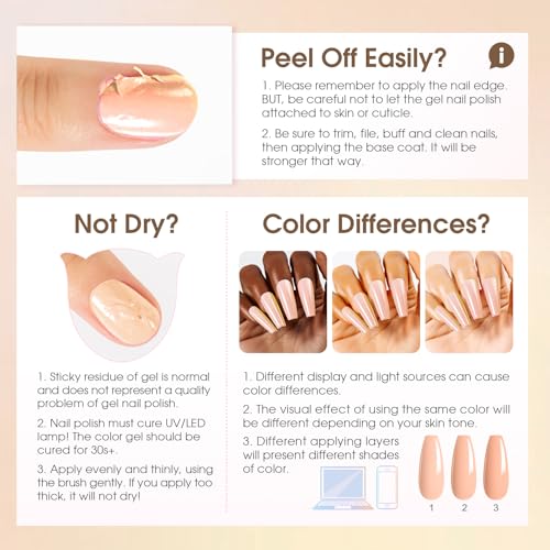 ROSALIND 30pcs Winter Brown Gel Polish Nail Set with Base Gel Top Coat | Glossy Matte and Glitter Top Coat,26 Fall Winter Colors Gel Nail Polish, Soak Off,Nail art for Women - color: Warm Color