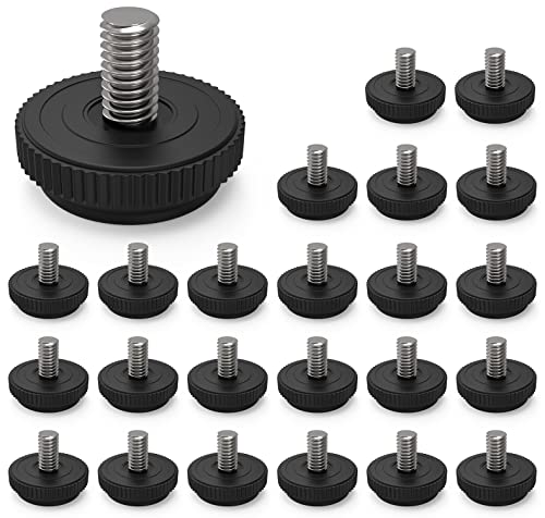 ONEHOME 24 Pack 5/16-18 Stainless Steel Adjustable Threaded Furniture Leg Leveling Feet Screw-in Glide Levelers,Stainless Screw Foot Levelers On for Table,Chair,Furniture, (M63) - size: 24 Pack Without T-Nut