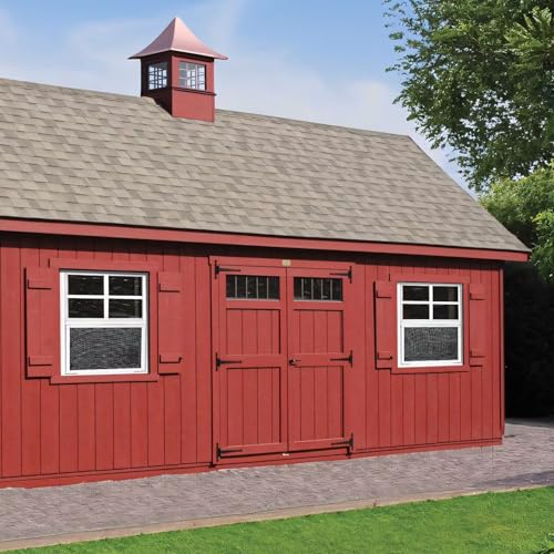 2 Pack Shed Windows, Chicken Coop Windows, 18" x 23" White - color: White, size: 18" x 23"