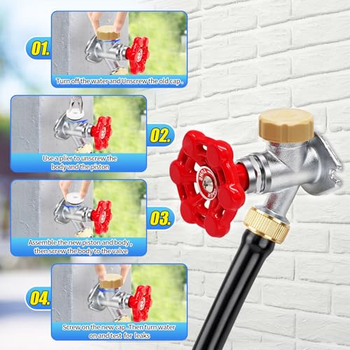 Boltigen Outdoor Faucet Repair Kit, ASSE 1019-A Vacuum Breaker Outside Faucet Repair Kit, Hose Bib Spigot Repair Kit for Anti-Siphon Frost-Free Sillcock Valves, Vacuum Breaker Replacement Kit - color: Yellow