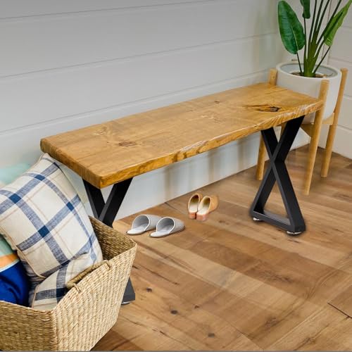 ALLCOS Bench Legs 16 Inch Coffee Table Legs Heavy Duty Steel Metal Table Legs, Set of 2, Black - size: 16 Inch