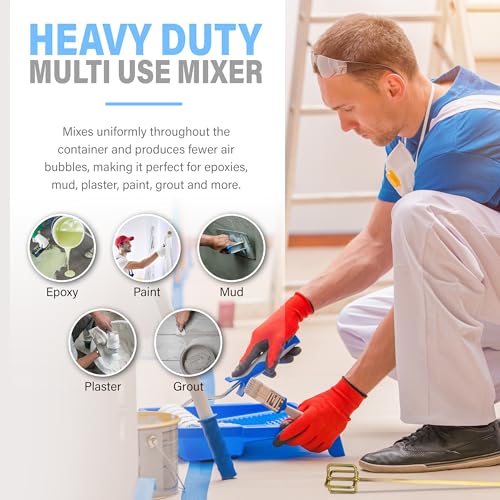 Paint Mixer for Drill, 1-5 Gallon Bucket, Paint Stirrer for Drill | Zinc Plated, Rust-Free & Easy to Clean, Fits All Standard Drills - For Mixing Paint, Resin, Epoxy & Concrete (Medium Head) - size: 5 Gallon (Medium Head)