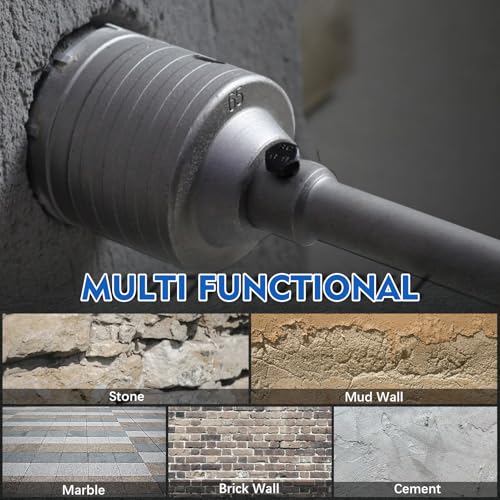 RENYU 9pcs Concrete Hole Saw Kit, SDS Plus and Max Shank
