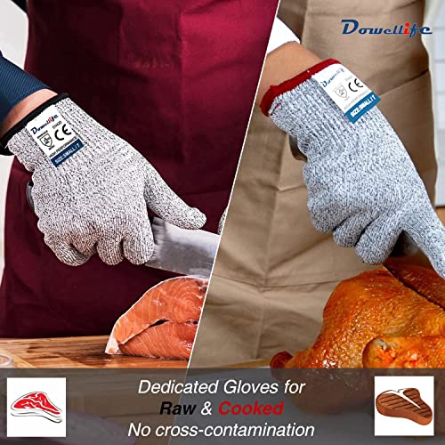 Dowellife Cut Resistant Gloves Food Grade Level 5 Protection, Safety Kitchen Cuts Gloves for Oyster Shucking, Fish Fillet Processing, Mandolin Slicing, Meat Cutting and Wood Carving. (X-Large-2 Pairs) - size: X-Large (Pack of 2), style: Original