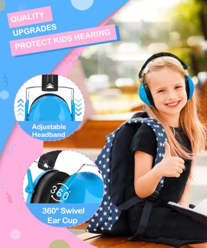 ZOHAN Kids Noise Cancelling Headphones - 25dB NRR Kids Ear Protection 3 Pack, Hearing Protection Safety Ear Muffs for School Monster Truck Fireworks Travel Studying Concerts Events - color: 3pack - Blue+green+pink2.0