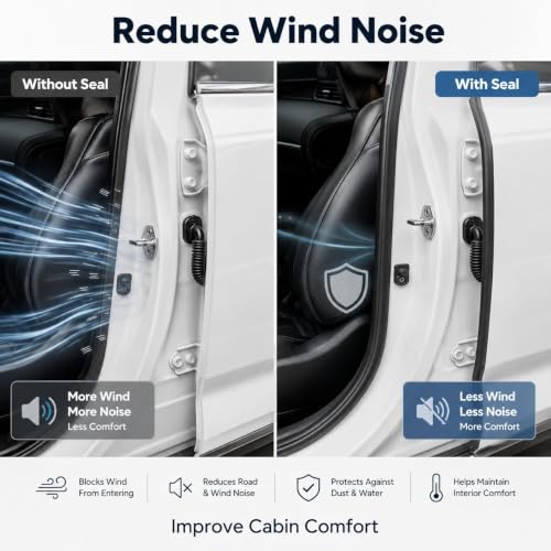 2pcs 2.62ft B-Pillar Car Door Seal Strip Automotive Weather - size: 2.62ft