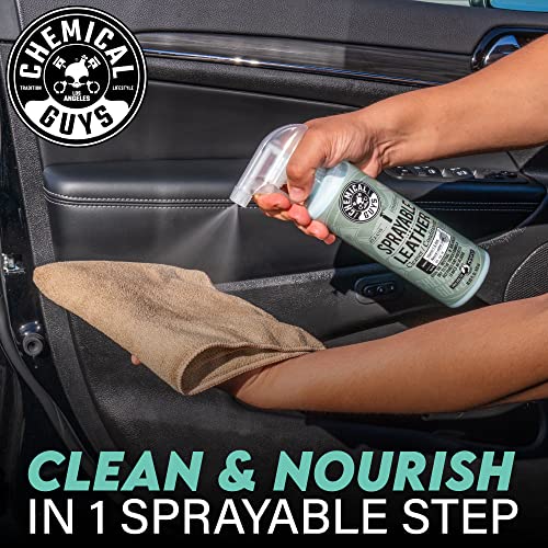Chemical Guys SPI_103 Sprayable Leather Cleaner and Conditioner in One for Interiors, Apparel, and More (Works on Natural, Synthetic, Pleather, Faux Leather and More) Leather Scent, 128 fl oz (1 Gal) - size: 128 Fl Oz (Pack of 1), style: Cleaner