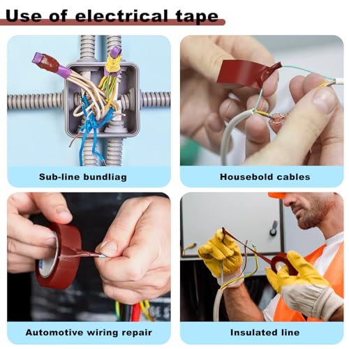 Romeda 9 Pack Electrical Tapes, Electrical Tape Water, Sun, and Oil Resistant, Electrical Tape is Suitable for Most Domestic, Commercial, and Industrial environments - Brown - color: Brown