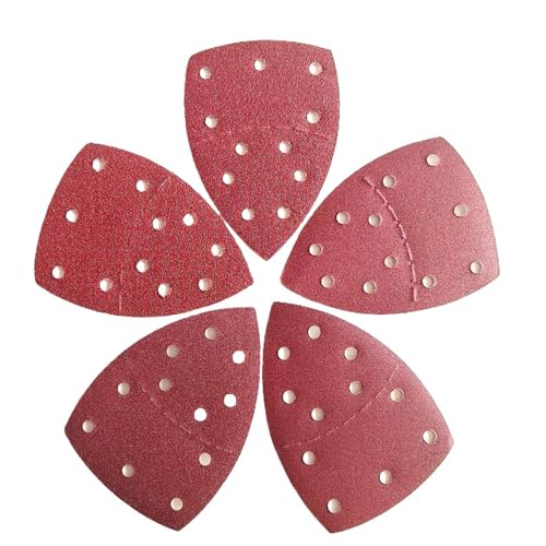 100 PCS Mouse Detail Sander Sandpaper 11 Holes, 60 Grit Hook and Loop Mouse Sanding Sheets Aluminum 0xide Mouse Sanding Pads 11 Holes Triangular Sanding Paper for Detail Mouse Sander - size: 11 Holes-60 Grit