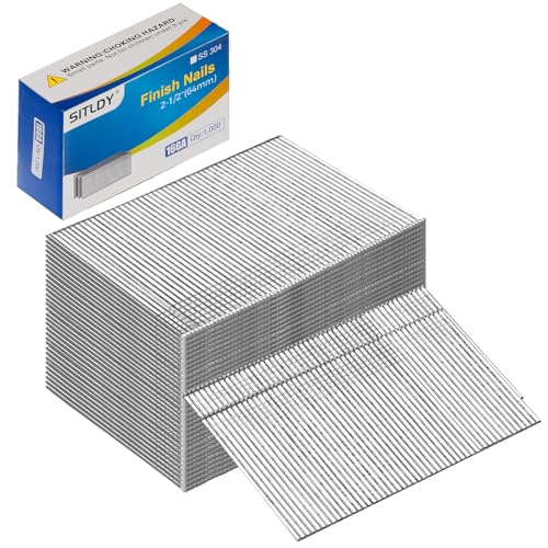 2-1/2 Inch 1000-Pack 304 Stainless Steel 16 Gauge Finish Nails - size: 2-1/2" -1000 pcs