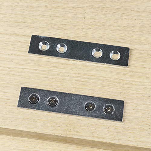 Pack of 8 | Clamping Mending Plate | Straight Steel Bracket Brace Repair Tabletop, Panel Connector | Galvanized Wood Table Top, Leg, Connecting | Clamp Fastener Draw Bolt Joint Furniture Woodworking