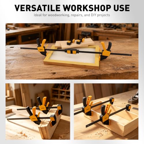 3-Pack Wood Clamps for Woodworking, 12 Inch Bar Clamps with Clamp Connector, Quick-Release Wood Clamps with 150 LBS Load Limit, Trigger Clamp Set for Woodworking DIY Projects - style: 2-Piece 12" 150lbs with clamp connector