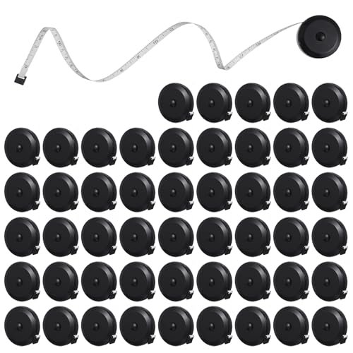 50 Pack Retractable Tape Measure for Sewing Soft Fabric Measuring Tape for Body Measurements Double Scales Rulers or Body Tailor Cloth Knitting Craft Weight Loss