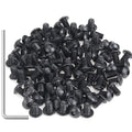 105 Pieces M4 x 6mm Button Head Socket Cap Screws, Thread Pitch 0.7mm, Sutemribor M4 Black Screws, 10.9 Grade Alloy Steel, Black Oxide Finish, Fully Threaded - size: M4 x 6mm, style: Button Head