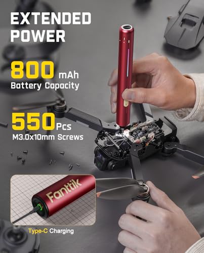 Fanttik E2 Ultra Electric Screwdriver, Screwdriver for Electronics (Red) - color: Burgundy Red