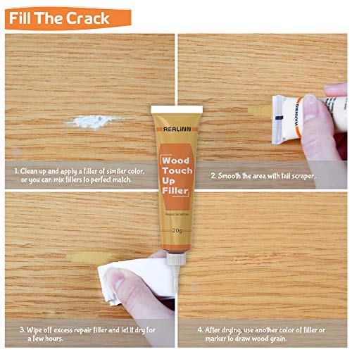 REALINN Wood Furniture Repair Kit- Set of 28 - Touch Up Markers