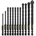 12Pcs Wide-Tip Masonry Drill Bit Set & Concrete Drill Bit Set, 5/32"-1/2" - size: 12 pcs 5/32"-1/2" Masonry Drill Bit Set