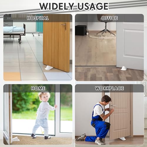 Frienda 2 Pcs Heavy Duty Rubber Door Stops Wedge Stackable,White - color: White