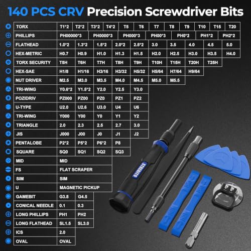 STREBITO Precision Screwdriver Set 153 in 1 Small Magnetic Screwdriver Set - color: Blue