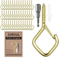 34 Pcs 2.2in Windproof Ceiling Hooks for Plants & Lights - color: Gold, size: 34Pcs