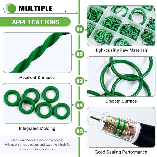 O Rings O-Ring Assortment Kit 36 Metric SAE Sizes for Auto AC Repair - style: 36 Size/595 Pcs