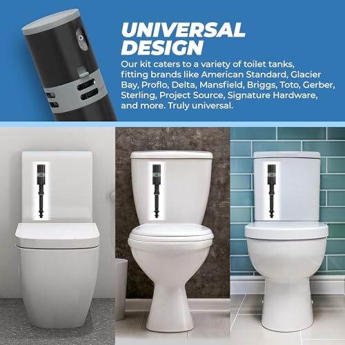 Toilet Fill Valve Replacement, Adjustable 8.7" to 12.2" Toilet Tank Fill Valve, Easy Install, Fix Running Toilet, Quiet Refill, Fits Most Standard Toilets (1 Pack (Single Replacement))