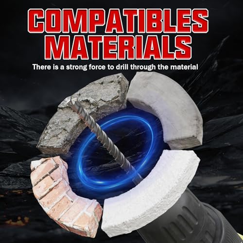 CSOOM SDS Plus Rotary Hammer Drill Bit 1/2"x6.3", Professional Concrete Drill Bit for Concrete, Brick, Stone and Cement Walls - size: 1/2"x6.3"
