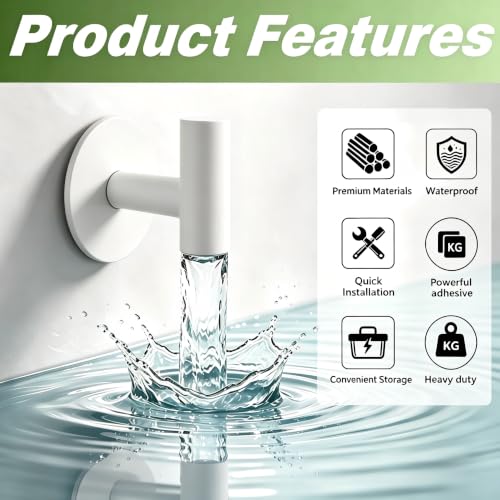 Heavy Duty Towel Hooks, Stainless Steel White Adhesive Hooks for Coat, Bags, Towels, Robes, Hats, Aprons – No Drill Bathroom, Kitchen, Hotel Wall Hooks (4 Pack) - color: White, size: Adhesive "T" Shape- 4 Pack