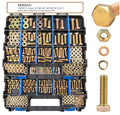 1084pcs Metric Bolt Assortment – 8.8 Grade, M4 M5 M6 M8 M10 M12 Heavy Duty Hex Bolts and Nuts Kit, Yellow Zinc Plating for Outdoor, Durable Storage Case, Ideal for DIY, Automotive, Length: 12-40mm