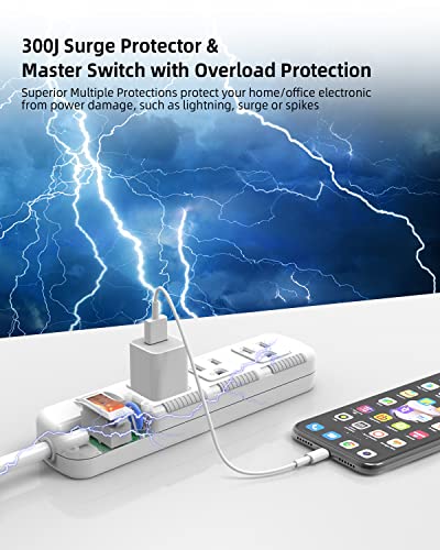 Flat Plug Power Strip Surge Protector 3 Outlets, Extension Cord 3 ft 3 Prong, 300J, 10A/1250W, Overload Protection Switch, Plug Strip for Home Office, Child Safety Slide Outlet Covers - style: 3ft/Ordinary Flat Plug