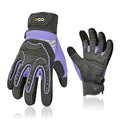 Vgo... Heavy Duty Synthetic Leather Work Gloves Women,Impact Protection Mechanic Gloves,Touchscreen(SL8849IP-FM) - color: Purple, size: Small(1 Pair)