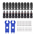 10 Pairs Solar Connectors M-C-4 Male/Female IP67 Waterproof Solar Panel Cable Connectors with Spanners - color: 10pair MC4+ 1 pair Spanner