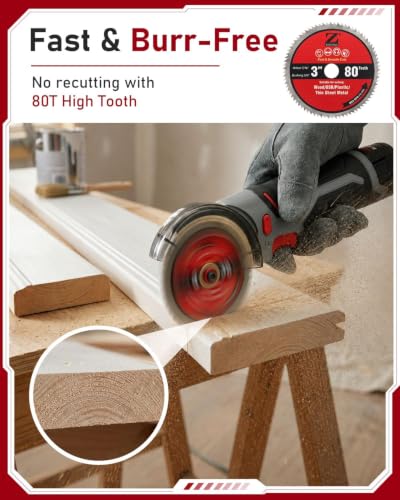 ZORUNNA 6Pcs 3 Inch Circular Saw Blade, 80T Wood Cut Off Wheel - size: 80T