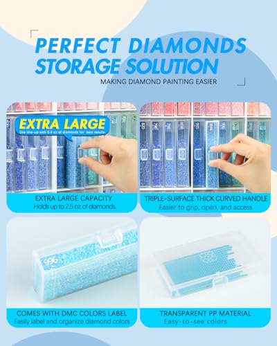 forever young 48PCS Extra Large Diamond Art Storage Containers Trays＆Stand - size: 48pcs Extra Large trays+Rack