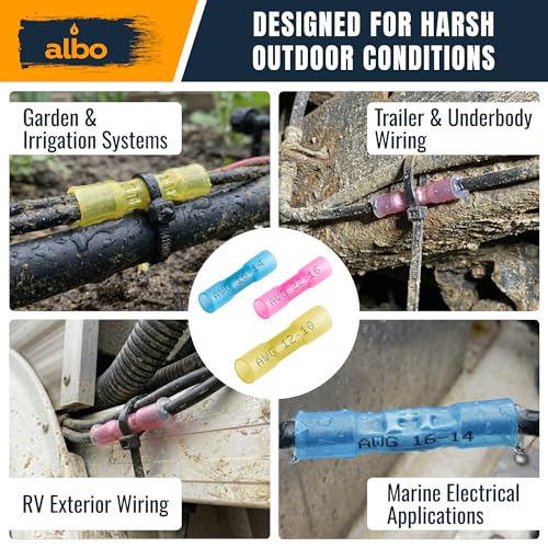 ALBO 400 Pcs Heat Shrink Butt Connectors for 26-10 AWG Electrical Wire - color: Butt 400Pcs Set 26-10 AWG