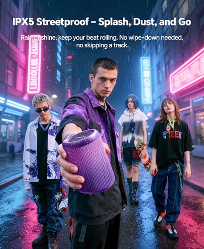 Portable Bluetooth Speaker Beach Essentials: IPX5 Waterproof for Outdoor - color: Gradient Purple