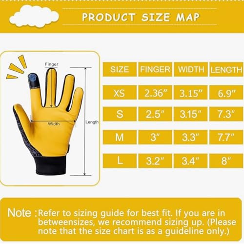 Kids Genuine Leather Work Gloves Age 2-12, Touchscreen, Reflective - color: Black 2 Pairs, size: Small (3-6 Years Old)