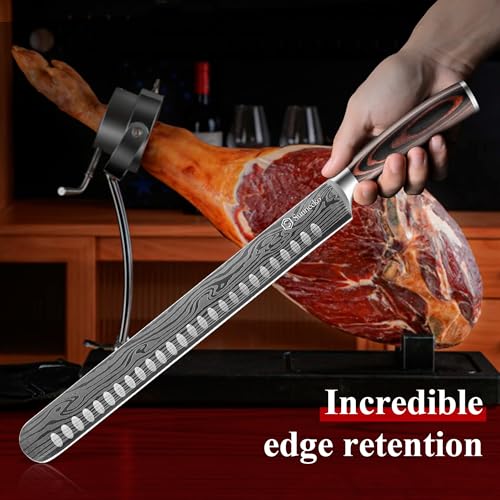Sunnecko 12 Inch Carving Knife,Brisket Knife for Roasts and Turkey - color: 12 inch Carving Knife