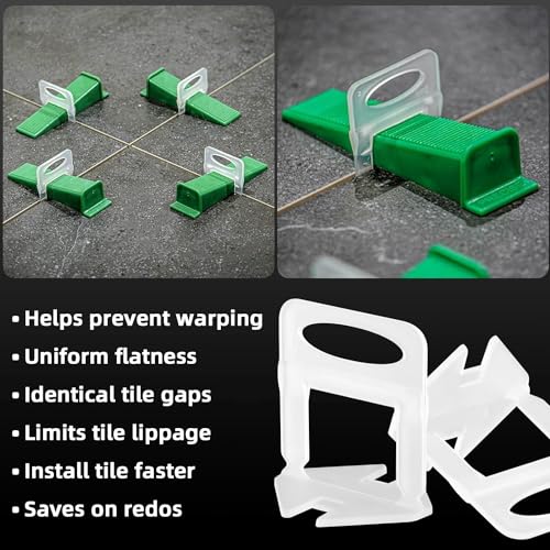 1/16” Tile Leveling Clips 4000 PCS Tile Leveling System Kit Tile Spacers, Prevent Tile lippage, Professional Ceramic Tile and Stone Leveler Installation (1/16 IN, 4000) - size: 1/16” 4000