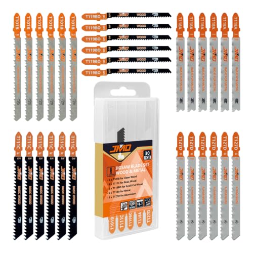 JMD 30-Piece Jigsaw Blades Assortment Set T Shank Assorted Jig Saw Blades