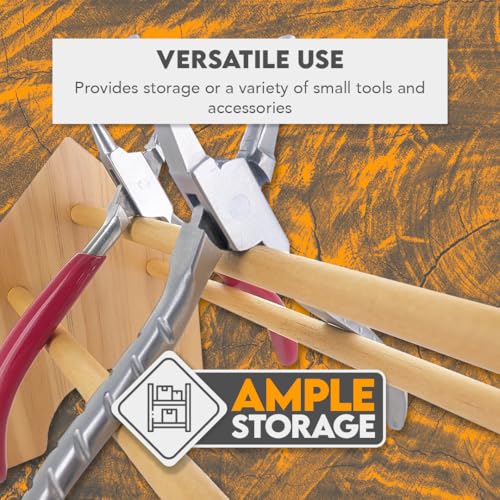 SE Mini Wood Pliers Rack - Pine Wood Dowels Rack - Mini Tool Organizer - Tool Free Assembly - WI-PS6