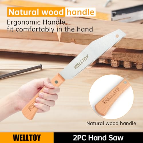 2PC Small Hand Saw,6 inch Japanese Pull Saws with Anti-Slip handle,Flexible Blade,17 TPI Japanese Flush Cut Saw for Flush Cut Woodworking,DIY and Small Project. - size: 2Pcs