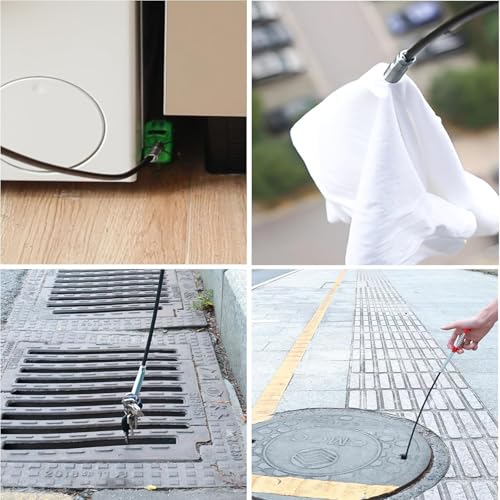 Drain Snake,61 inch Flexible Grabber Claw Pick Up Reacher Tool,Drain Clog Remover - Gutter Cleaning Tools for Home Sink, Bathroom Tub,Drain, Toilet, Tight Spaces - style: 61 in