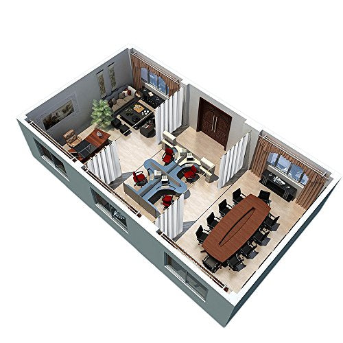 RYB HOME Room Divider Curtains for Bedroom Hospital Clinic Closet - color: Greyish White, size: 120"W x 108"L (Pack of 1)